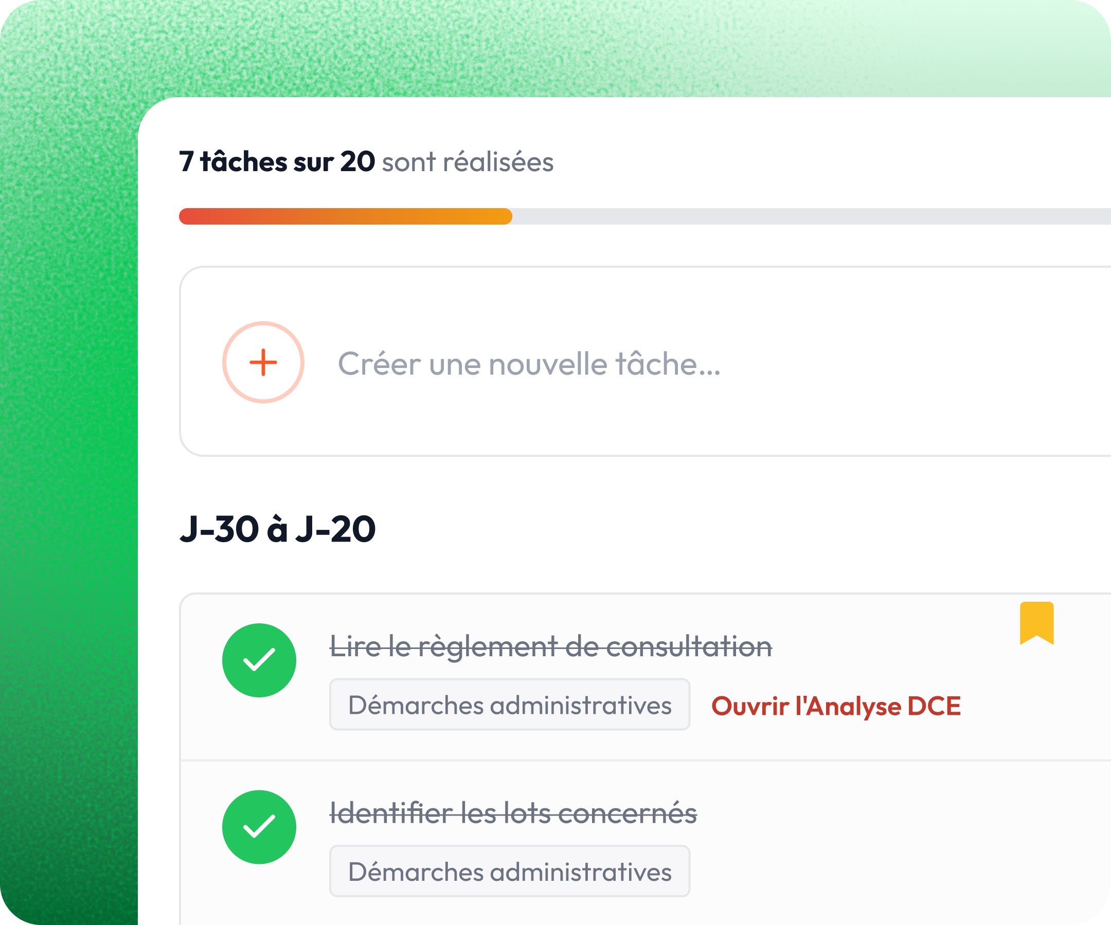 Aperçu : checklist de réponse à l’appel d’offres