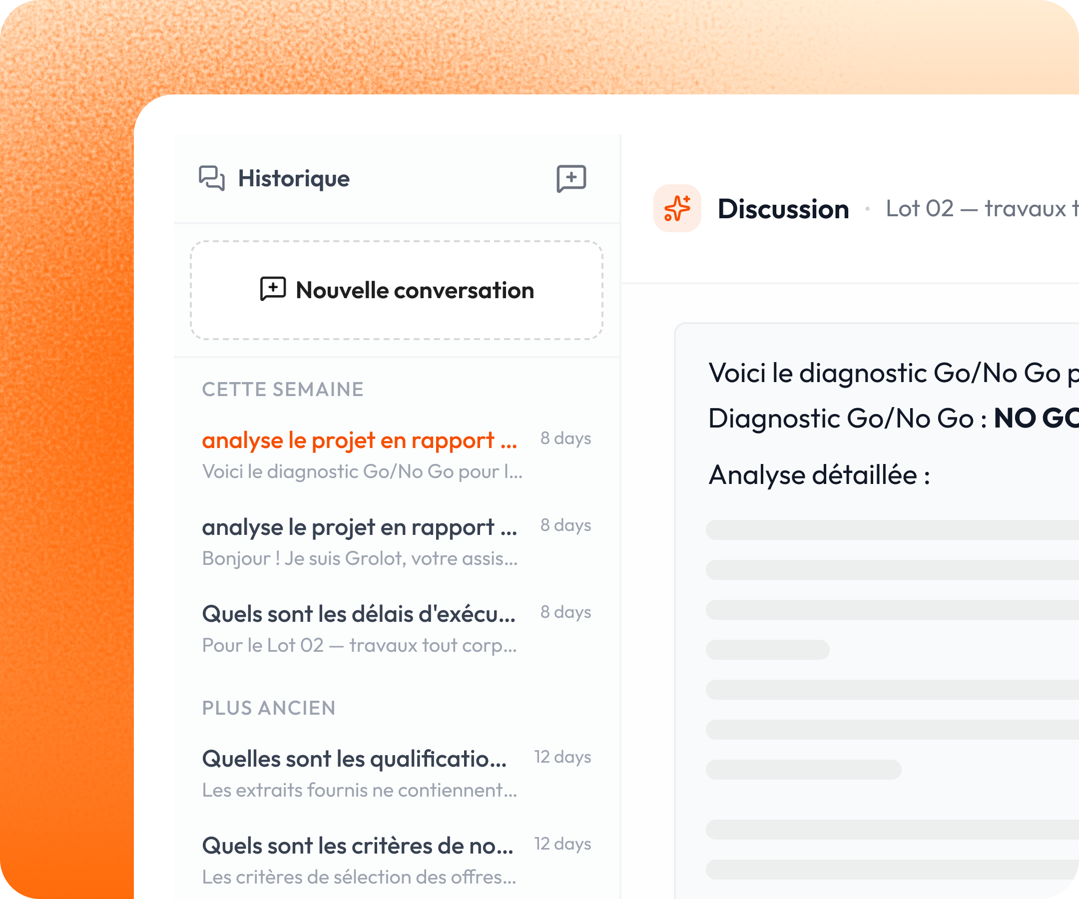 Aperçu : conversation avec le DCE